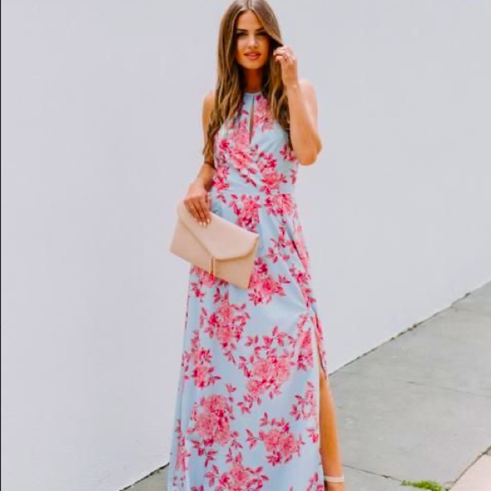 Vici change of heart satin floral maxi dress